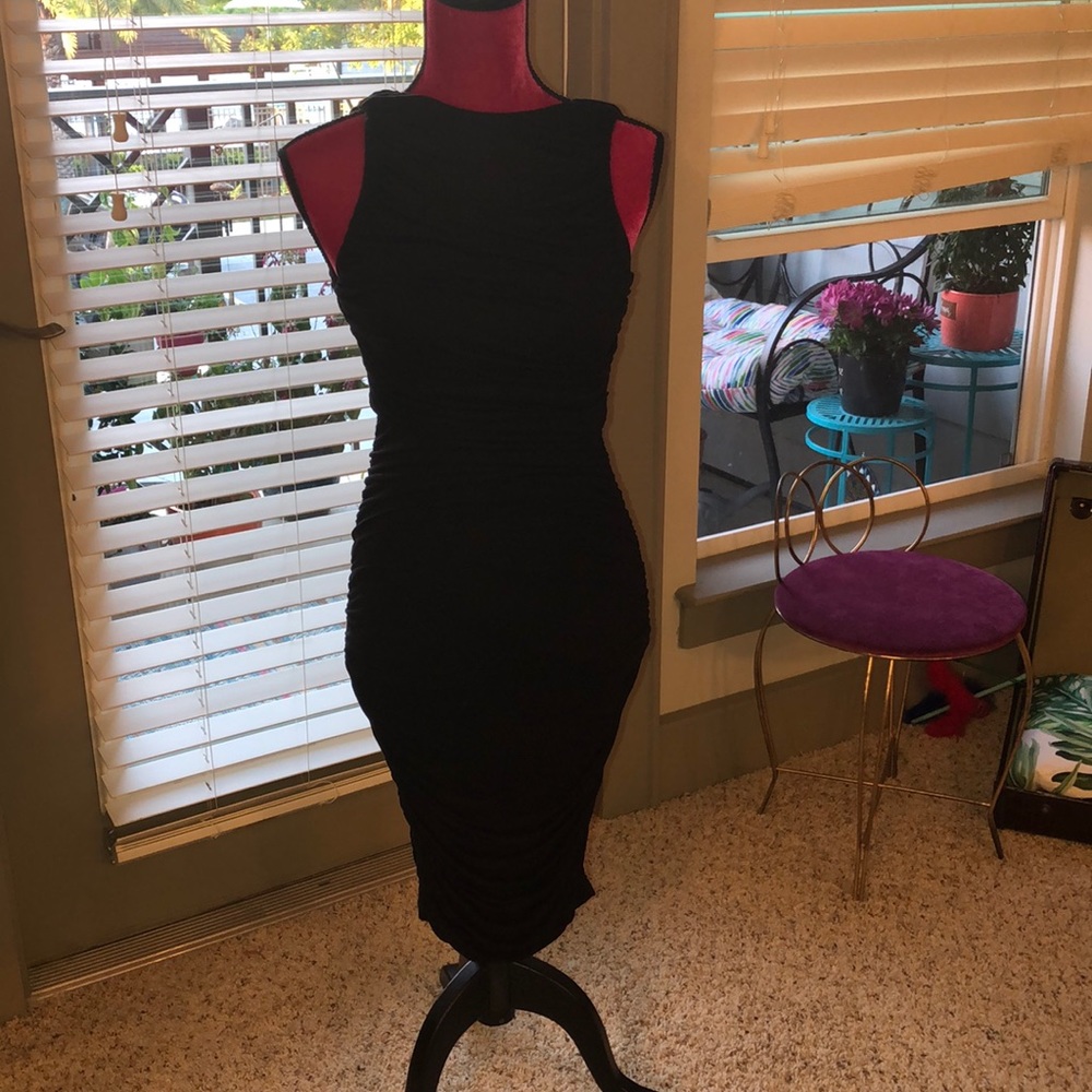 Alice and Olivia ruched midi dress